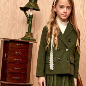 Like New Lilou Green Corduroy Double Breasted Blazer